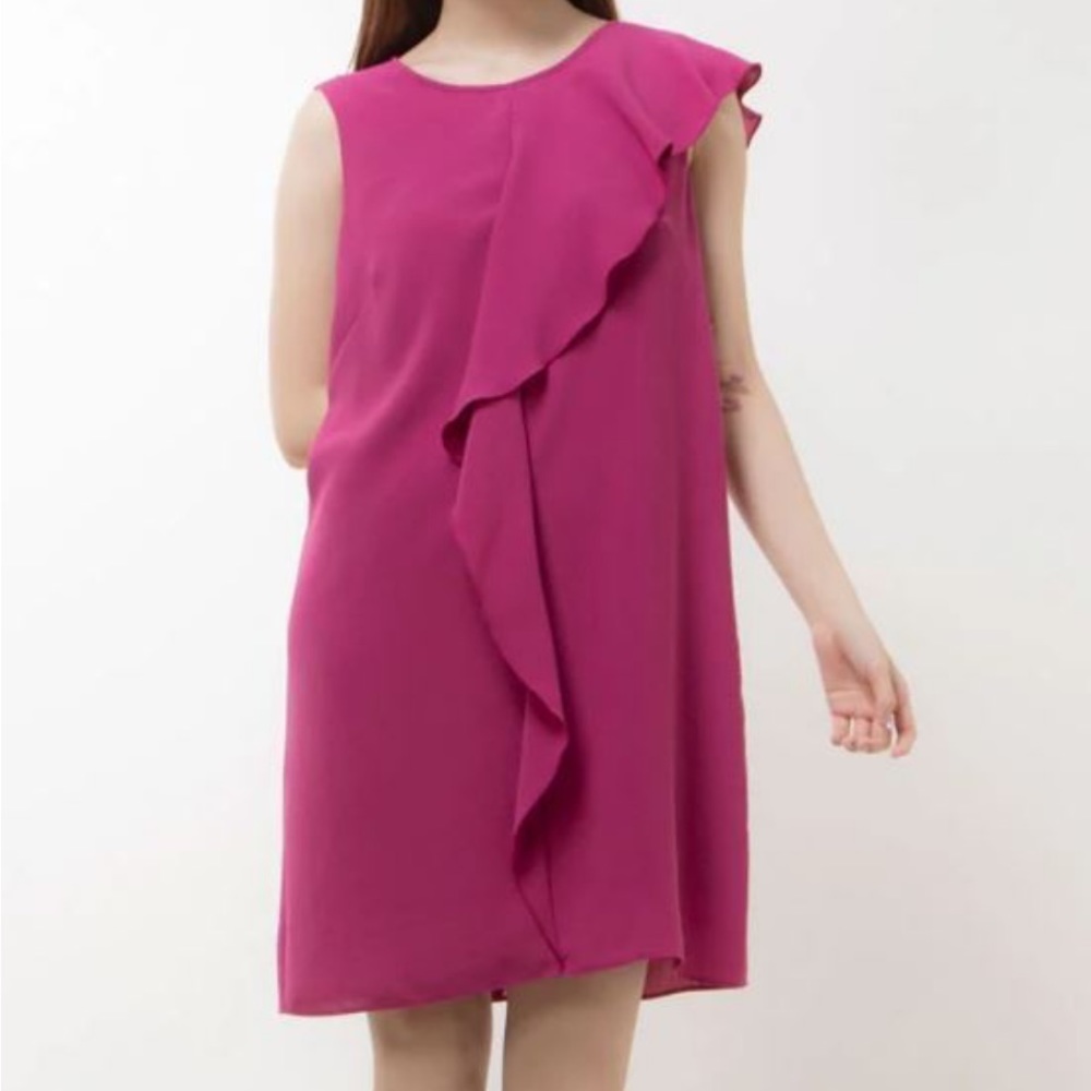 NWT Adrianna Papell ruffle down front & back of dress with hidden zipper size 6